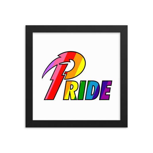 A Pride Bolt framed poster