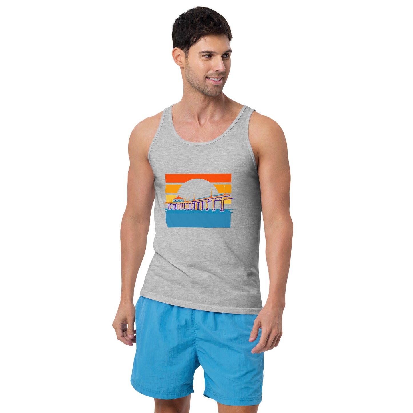 Manhattan Beach Pier unisex tank top