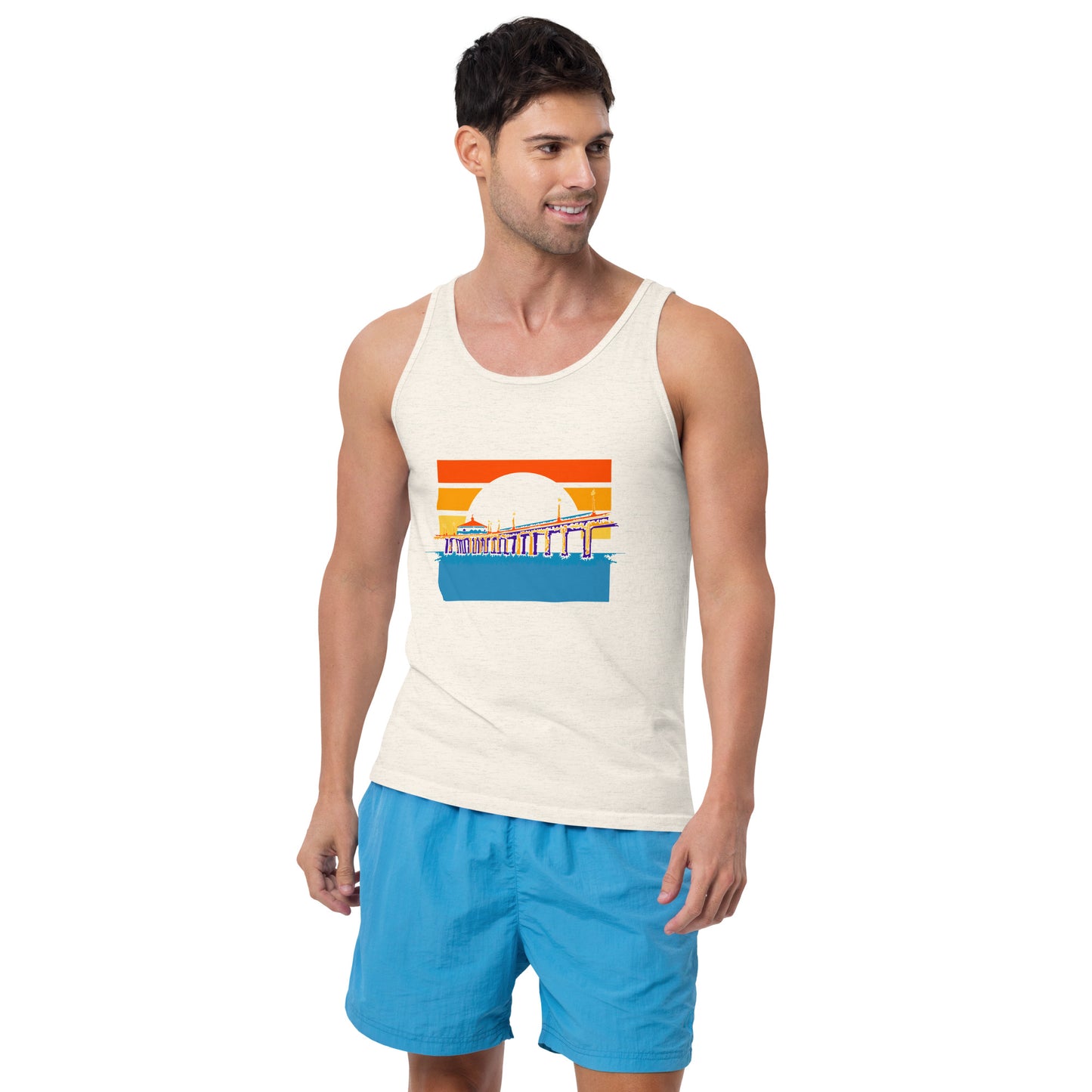 Manhattan Beach Pier unisex tank top