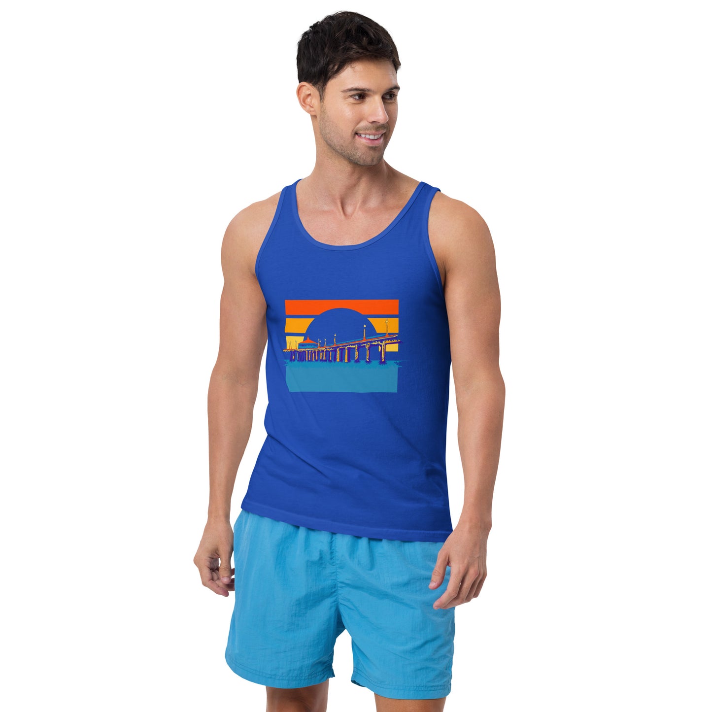 Manhattan Beach Pier unisex tank top