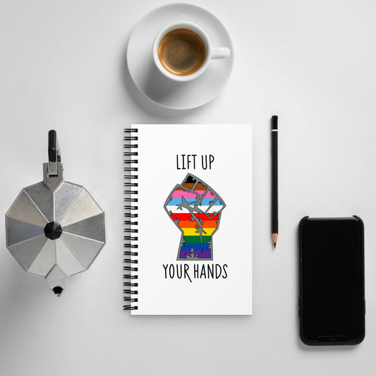 Lift Up Your Hands spiral notebook