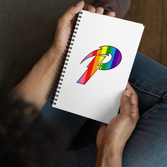 A Pride spiral notebook