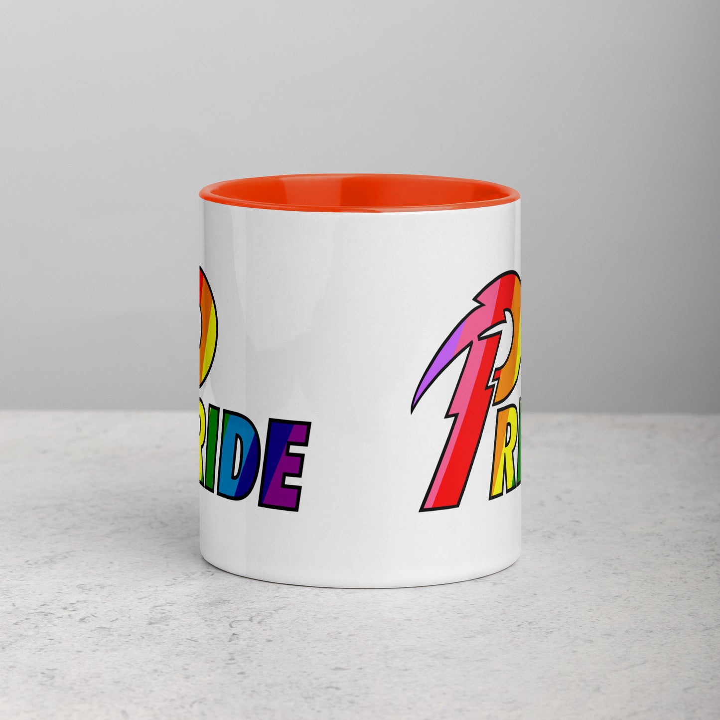 A Pride Bolt mug with color inside